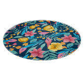 植物性水彩：花、葉オーナメント。 カッティングボード (角)