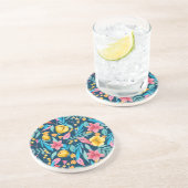 植物性水彩:花、葉オーナメント。 コースター (側面)