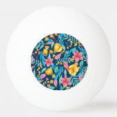 植物性水彩：花、葉オーナメント。 卓球ボール (裏面)