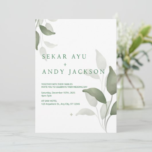 植物性水結婚色 招待状 (スタンド正面)