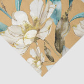 植物性水色ブルーホワイト金ゴールドリリーフローラ 薄葉紙 (詳細)