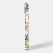 植物性水色ブルーホワイト金ゴールドリリーフローラ Case-Mate iPhoneケース (裏面 / 左)