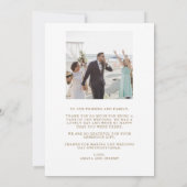 植物性熱帯フローラ金ゴールドマウヴ結婚ス サンキューカード (裏面)