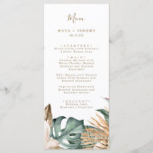 植物性熱帯フローラ金ゴールドマウヴ結婚ス メニュー (正面)