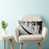 植物性熱帯白黒抽象芸術 ランバークッション (椅子)