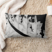 植物性熱帯白黒抽象芸術 ランバークッション (ブランケット)