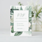 植物性熱帯結婚式RSVP 出欠カード (スタンド正面)