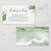 植物性熱帯緑の本リクエスト赤ちゃんシャワー エンクロージャーカード (正面/裏面)