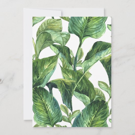 植物性熱帯葉パーティー甘味16招待状 招待状 (裏面)