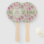 植物性牡丹ユーカリ女の子の赤ちゃんシャワー ハンドファン (正面&裏面)