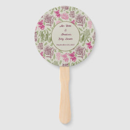 植物性牡丹ユーカリ女の子の赤ちゃんシャワー ハンドファン