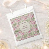 植物性牡丹ユーカリ女の子の赤ちゃんシャワー フェイバーバッグ (クリップ留めされた状態)