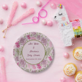 植物性牡丹ユーカリ女の子の赤ちゃんシャワー ペーパープレート (パーティー)