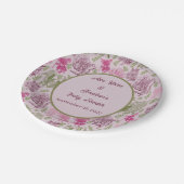 植物性牡丹ユーカリ女の子の赤ちゃんシャワー ペーパープレート (アングル)