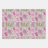 植物性牡丹ユーカリ女の子の赤ちゃんシャワー ラッピングペーパーシート (正面2)