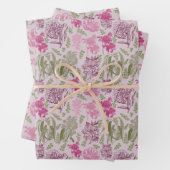 植物性牡丹ユーカリ女の子の赤ちゃんシャワー ラッピングペーパーシート (インサイチュ)