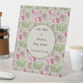 植物性牡丹ユーカリ女の子の赤ちゃんシャワー 台座サイン (インサイチュ)