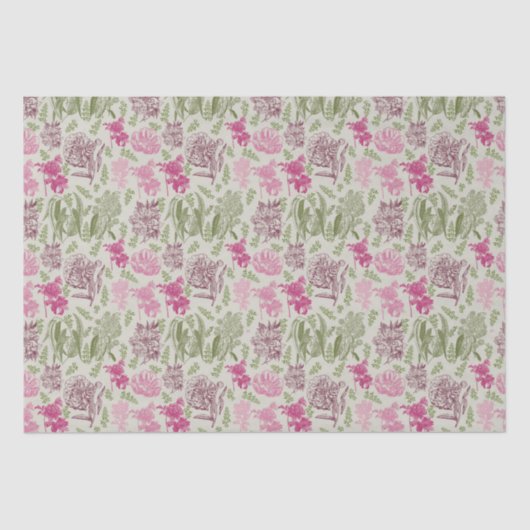 植物性牡丹ユーカリ女の子の赤ちゃんシャワー 薄葉紙 (正面)