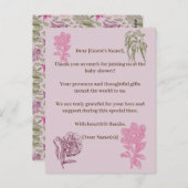 植物性牡丹ユーカリ赤ちゃんシャワーありがとう ポストカード (正面/裏面)