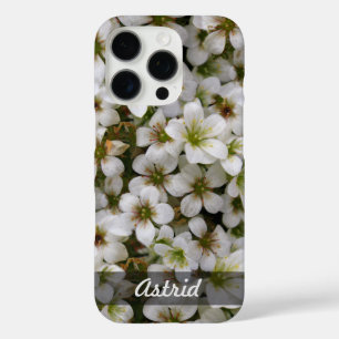 植物性甘い白い花写真任意の名前 iPhone 16 PROケース