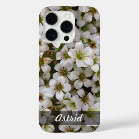 植物性甘い白い花写真任意の名前 Case-Mate iPhoneケース (裏面)