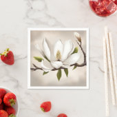 植物性白マグノリア スタンダードカクテルナプキン (インサイチュ)