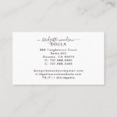 植物性白黒スクリプト名インテリアデザイン 名刺 (裏面)