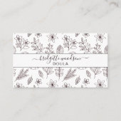 植物性白黒スクリプト名インテリアデザイン 名刺 (正面)