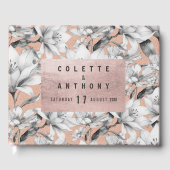 植物性白黒バラ金ゴールドグリッター花 ゲストブック (正面)