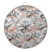 植物性白黒バラ金ゴールドグリッター花 ダーツボード (正面)