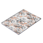 植物性白黒バラ金ゴールドグリッター花 ノートブック (左側)