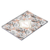 植物性白黒バラ金ゴールドグリッター花 ノートブック (左側)