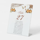 植物性秋のカボチャ結婚のテーブル番号 台座サイン (正面)