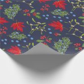植物性秋の植物の模様の包装紙 ラッピングペーパー (角)