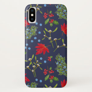 植物性秋の植物パターンiPhoneケース iPhone X ケース