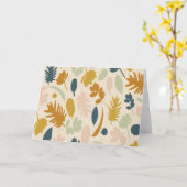 植物性秋の花と葉のパターン カード (黄色い花)