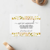 植物性秋の葉の引っ越しました発表 ノートカード (正面/裏面インサイチュ)