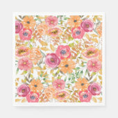 植物性秋フローラ水彩ウェディングシャワー スタンダードランチョンナプキン (正面)