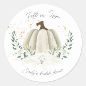 植物性秋ブライダルシャワー結婚式用シール ラウンドシール (正面)
