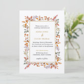 植物性秋結婚の葉 招待状 (スタンド正面)