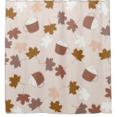 植物性素朴カボチャのスパイスメープルリーフパターン シャワーカーテン (正面)