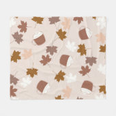 植物性素朴カボチャのスパイスメープルリーフパターン フリースブランケット (正面(横))