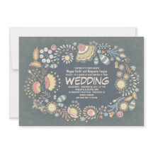 植物性素朴フローラ結婚式招待状
