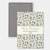 植物性素朴メリークリスマスカスタムマグネット マグネット (正面/裏面)