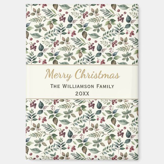 植物性素朴メリークリスマスカスタムマグネット マグネット (正面)