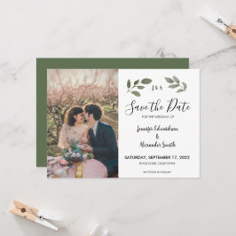 植物性素朴モノグラム写真Save the Date 招待状