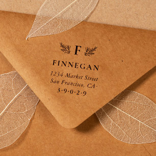 植物性素朴モノグラム差出人住所 セルフインキングスタンプ