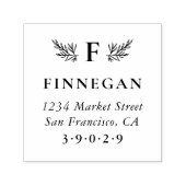 植物性素朴モノグラム差出人住所 セルフインキングスタンプ (デザイン)