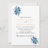 植物性素朴ユーカリの結婚緑の魅力 招待状 (正面)