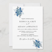 植物性素朴ユーカリの結婚緑の魅力 招待状 (正面)